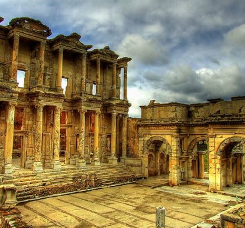 The Library of Celsus from ancient times in Turkey.