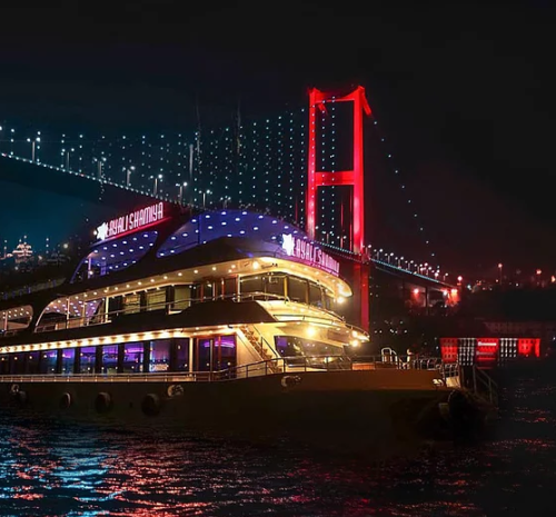 Enjoying the Bosphorus night in Istanbul